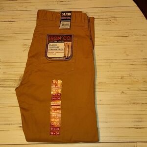 Iron Co. Classic Straight Leg Men's Pants - Camel Color 34x30. NWT